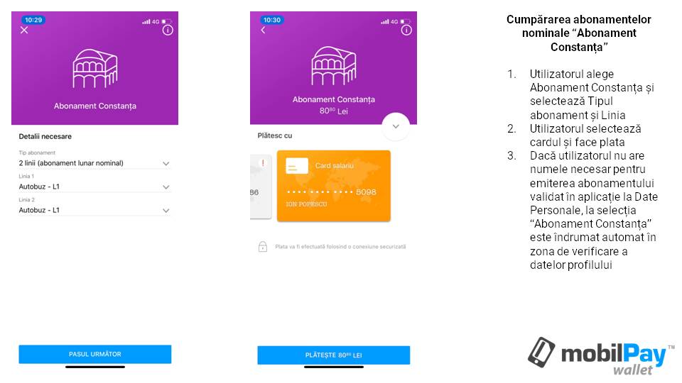 Plata titlurilor de cltorie RATC cu mobilPay Wallet